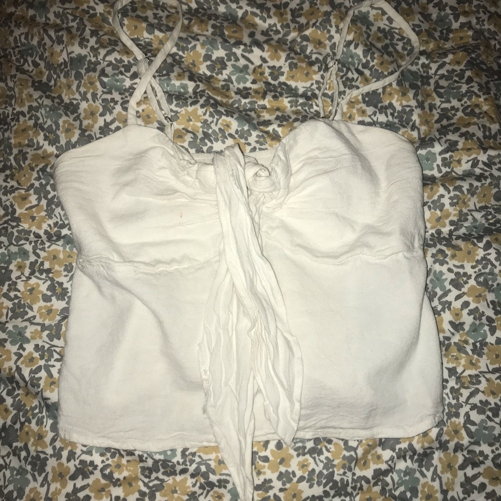 Brandy Melville white Sasha tie top
